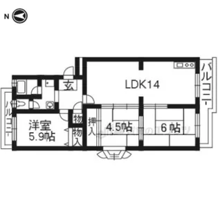 グランバリュー【401号室】の間取り