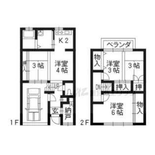 京都府京都市上京区河原町通荒神口下ル上生洲町【一戸建】の間取り