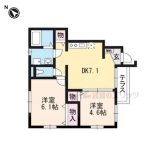 メゾンフローラ【101号室】の間取り