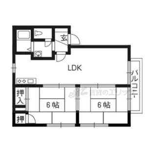 滋賀県近江八幡市白鳥町【テラスハウス】の間取り
