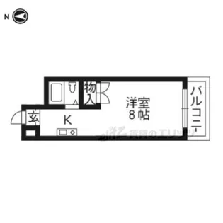 フラッツ下狛【306号室】の間取り