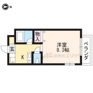 シェ・シュール今宮【303号室】の間取り