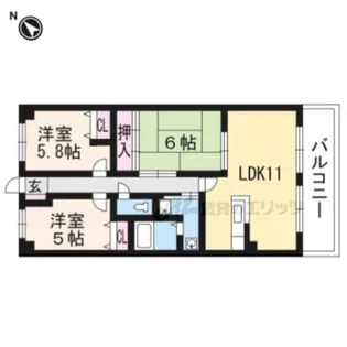 グランシャリオ2番館【204号室】の間取り