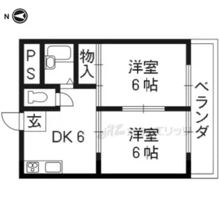 パレス稲荷【506号室】の間取り