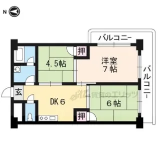 ビワフラッツ平津【207号室】の間取り