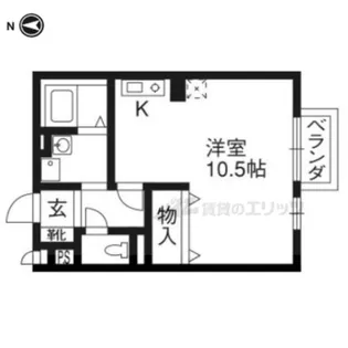 ヴィラ祝園?【203号室】の間取り