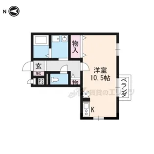 ヴィラ祝園?【105号室】の間取り