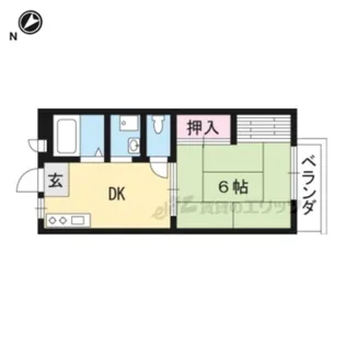 エステート近畿蛇溝【106号室】の間取り