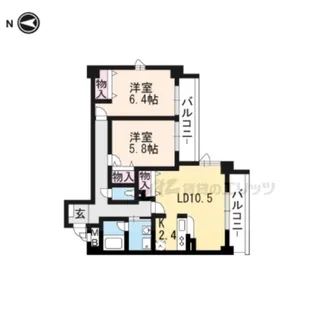 サンセールりら【2階】の間取り