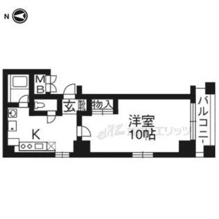 カーサ・デ・古都【3-A号室】の間取り