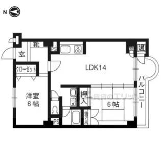 山科音羽マンションA棟709号室【709号室】の間取り