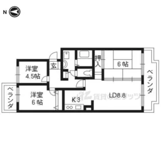 ハイランドヒル一里山【205号室】の間取り
