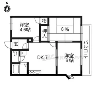 ファミール丸山【201号室】の間取り