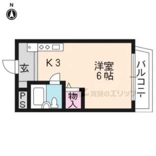 バンベール伏見【302号室】の間取り