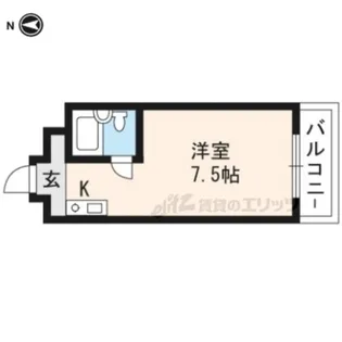 北西館【403号室】の間取り