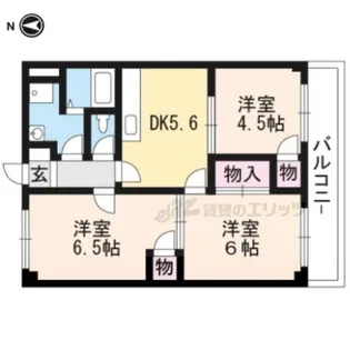 アメニティ東香里【206号室】の間取り
