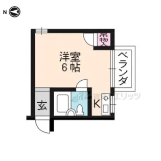 プチハウス平野【1-D号室】の間取り