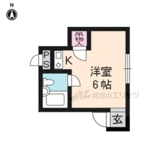 プチハウス平野【1-B号室】の間取り