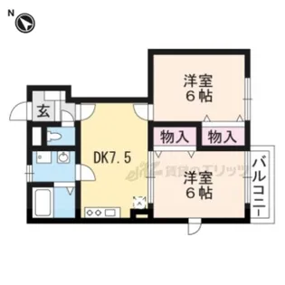 サウスパープル【1階】の間取り