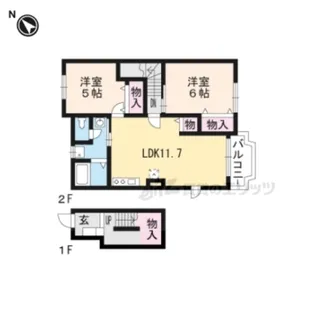 サウスパープル【2階】の間取り
