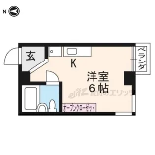 プレイル北大路ビル【504号室】の間取り