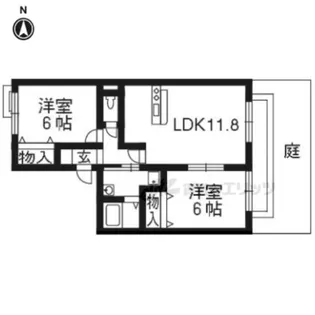 「アソシエ一乗寺」【101号室】の間取り