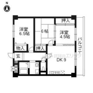 レジデンスオークラ【B601号室】の間取り