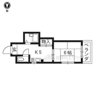 1DKの間取り画像