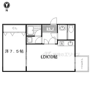 レヴィア北山【3階】の間取り