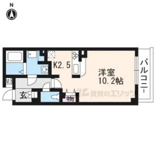 レゾン聖護院【203号室】の間取り