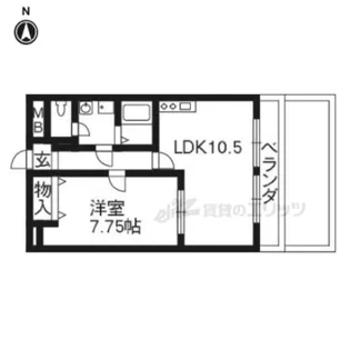 グラフィーネ槇島【1階】の間取り