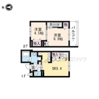 アルテ山科【105号室】の間取り