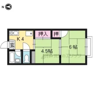 竹殿ハイツ【103号室】の間取り