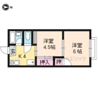 竹殿ハイツ【101号室】の間取り
