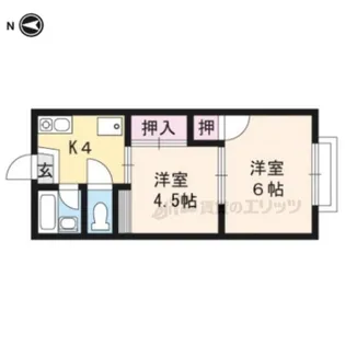 竹殿ハイツ【205号室】の間取り