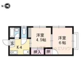 竹殿ハイツ【203号室】の間取り
