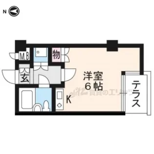 ヴェルビュ二条城東【108号室】の間取り