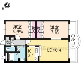 サン・フォレスト久御山【202号室】の間取り