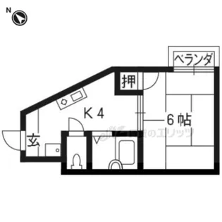 プチホワイトアタカC【201号室】の間取り