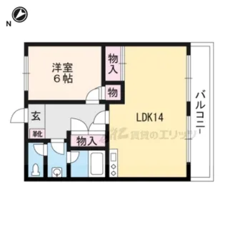 ロイヤル伊勢【116号室】の間取り