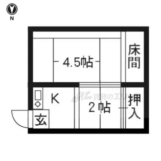 紫雲荘【B102号室】の間取り