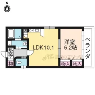 ヴィラ御所東【201号室】の間取り