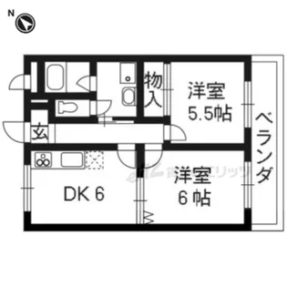 第5サンライフ瀬田【1D号室】の間取り