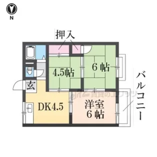 ささまハイツ【202号室】の間取り