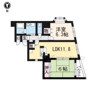 ロザーンジュ堀川【702号室】の間取り