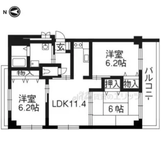 カルフール四条天神川【4階】の間取り