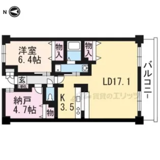 エーム梅小路【602号室】の間取り