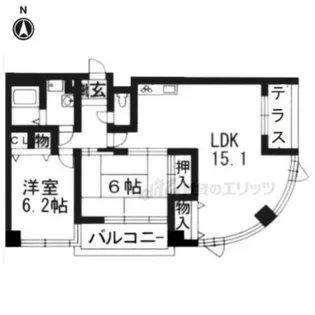 リヴェール上賀茂【1階】の間取り