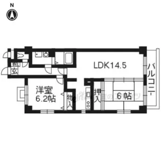 サンロータス池治【602号室】の間取り
