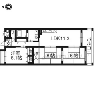 ソフィスタ北山【301号室】の間取り